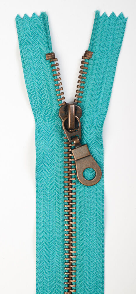 1-reißverschluss-metall-altmessingschiene-nicht-teilbar-25cm-türkis-35