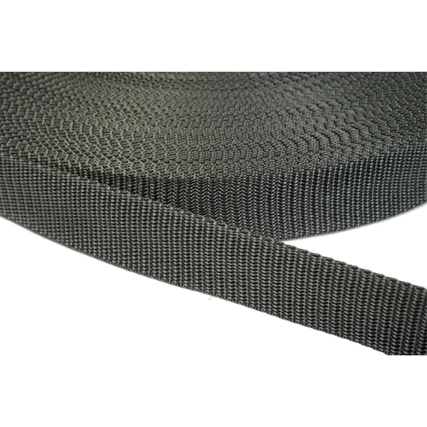 Jajasio Gurtband 25mm Breit, 1.2mm Stark – Polypropylen Band In 41 Farben, 6 Meter (schwarz)